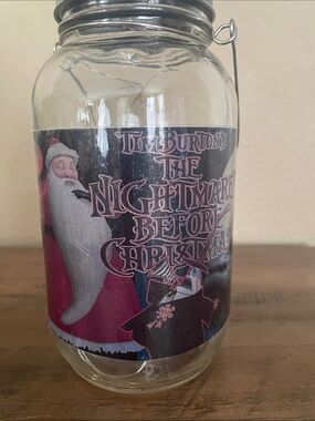 The Nightmare Before Christmas Mason Glass Jar With Handle - Graphic